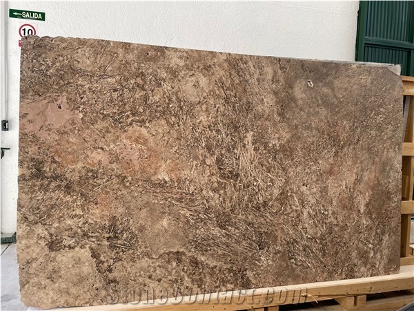 Travertino Olivillo Moca Travertine Slabs