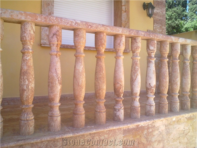 Travertino Rosa Balustrades, Railings