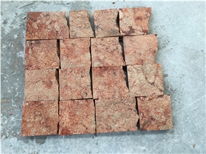 Travertino Rosa Cobbles,Travertino Rose Paving Tiles