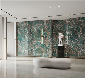 Amazon Green Quartzite Look Random Face Sintered Stone Panel