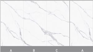 Endmatch Calacatta White Look Sintered Stone Slab For Floor
