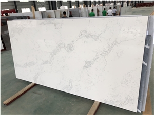 Engineered Artifical Calacatta White Quartz Stone Slabs