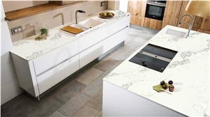 Engineered Artifical Calacatta White Quartz Stone Slabs