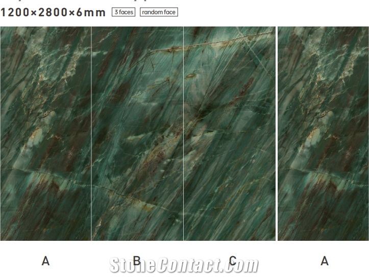 Glazed Royal Emerald Green Quartrzite Sintered Stone Wall And Floor Slab Tile