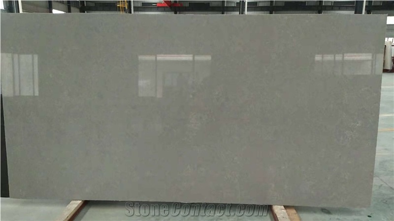 Grey Artificial Quartz Stone Kitchen Countertop Island Top