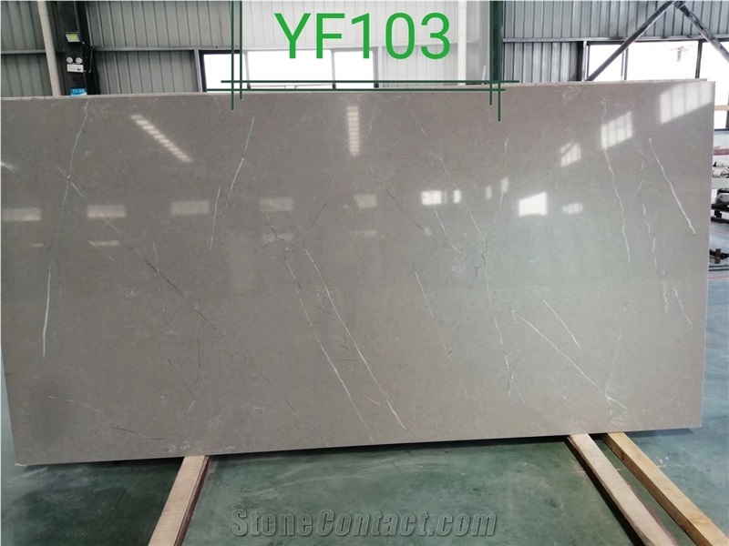 Grey With White Veins Engineered Quartz Slabs