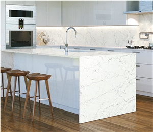 Prefab Artificial Quartz Stone Kitchen Countertop Island Top