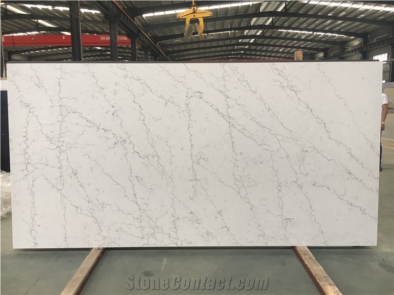 Prefab Artificial Quartz Stone Kitchen Countertop Island Top