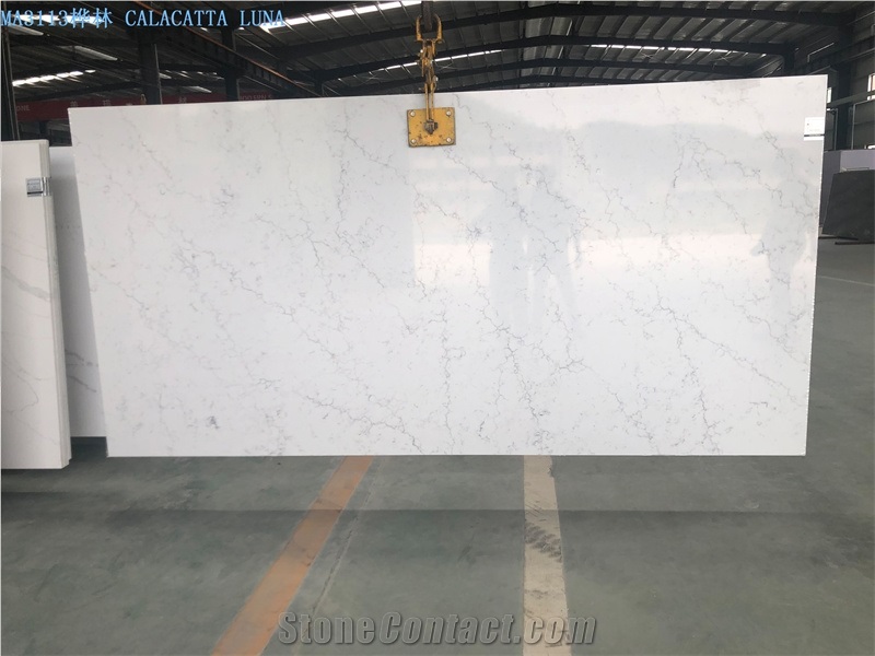 Prefab Artificial Quartz Stone Kitchen Countertop Island Top