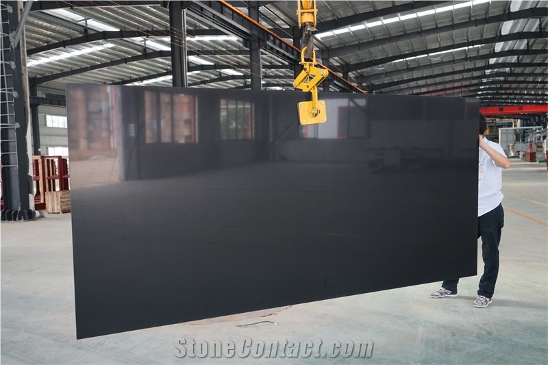 Pure Black Artificial Quartz Countertop,Bench Top, Artificial Stone Kitchen Tops