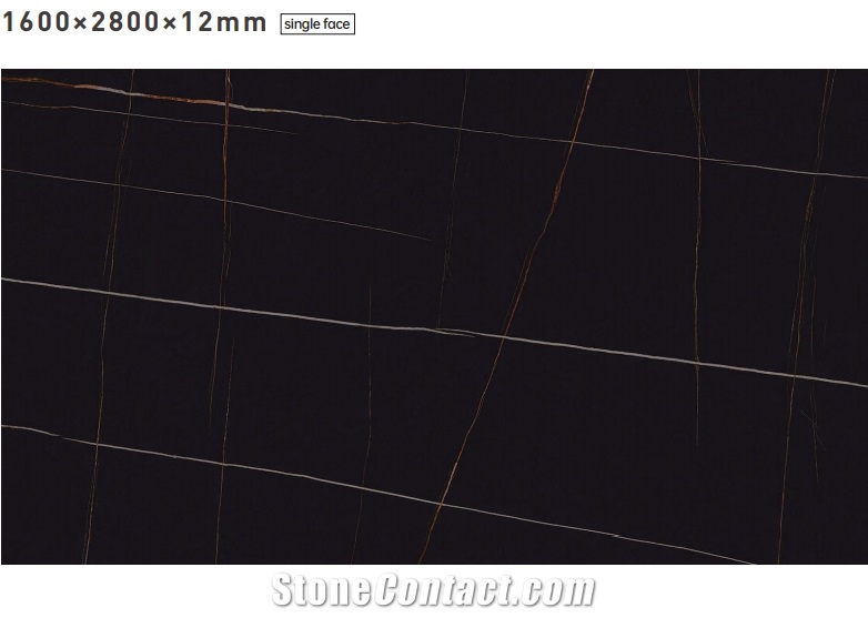 Saint Lauren Black Marble Look Sinterted Stone Table Top
