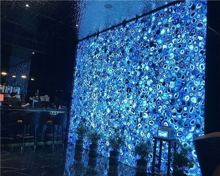 Semi-Precious Blue Onyx Agate Stone Table Top