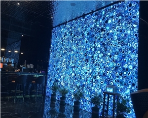 Semi-Precious Blue Onyx Agate Stone Table Top