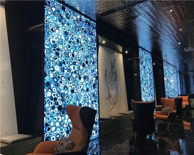 Semi-Precious Blue Onyx Agate Stone Table Top