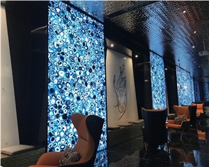 Semi-Precious Blue Onyx Agate Stone Table Top