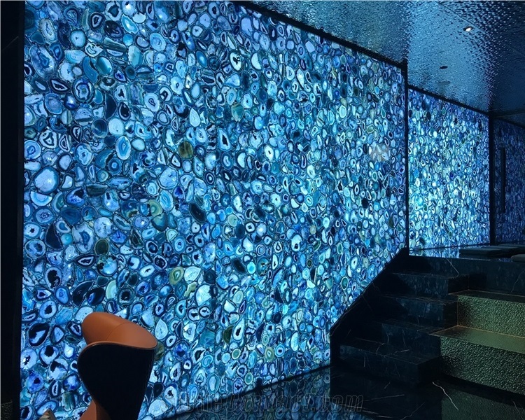 Semi-Precious Blue Onyx Agate Stone Table Top