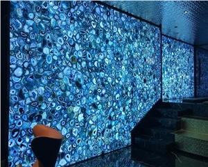 Semi-Precious Blue Onyx Agate Stone Table Top