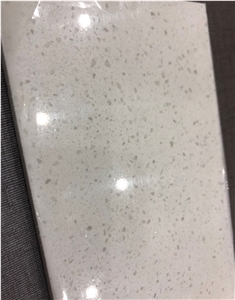 White Artifical Quartz With Big Grain Prefab Kitchen Worktop