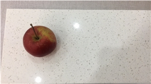 White Artifical Quartz With Big Grain Prefab Kitchen Worktop