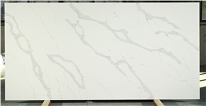 White Artificial Calacatta Quartz Slabs For Vanity Top