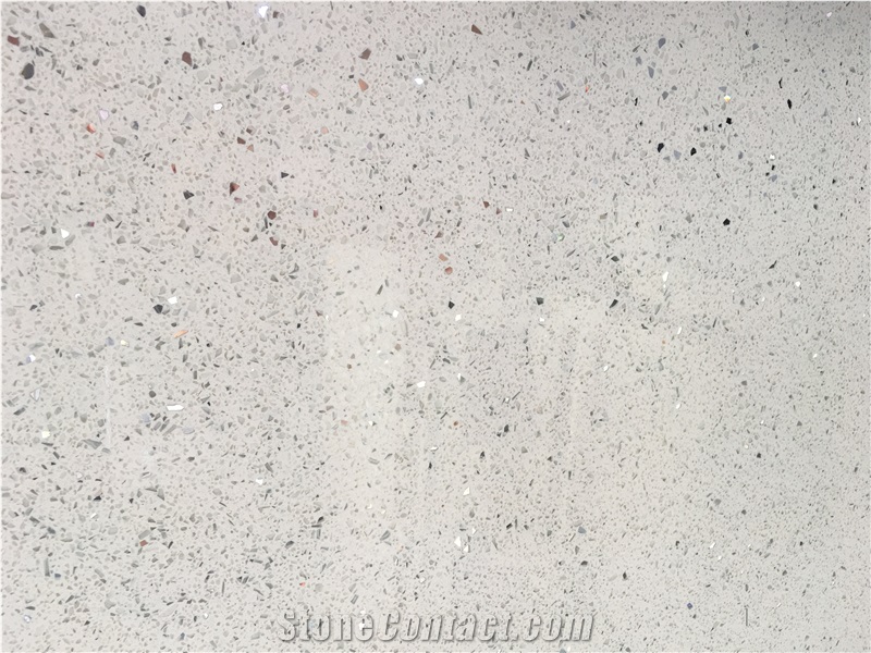 White Glaring Grains Quartz Slabs For Table Tops,Worktops