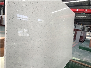White Glaring Grains Quartz Slabs For Table Tops,Worktops