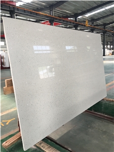 White Glaring Grains Quartz Slabs For Table Tops,Worktops