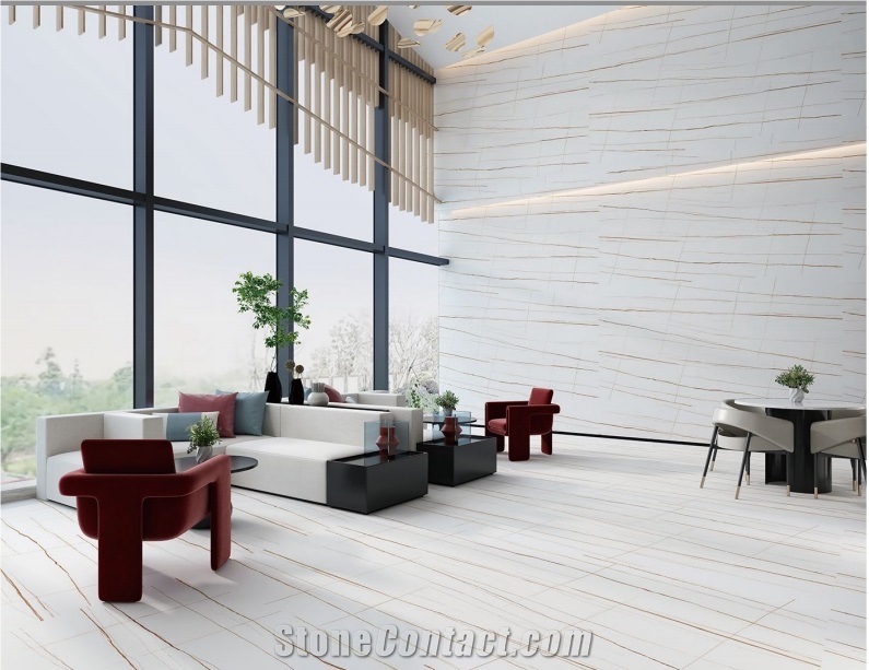 White Large Format Sintered Stone Wall Panel Slabs Tiles