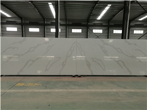 White Quartz Prefab Kitchen Countertops Bar Tops