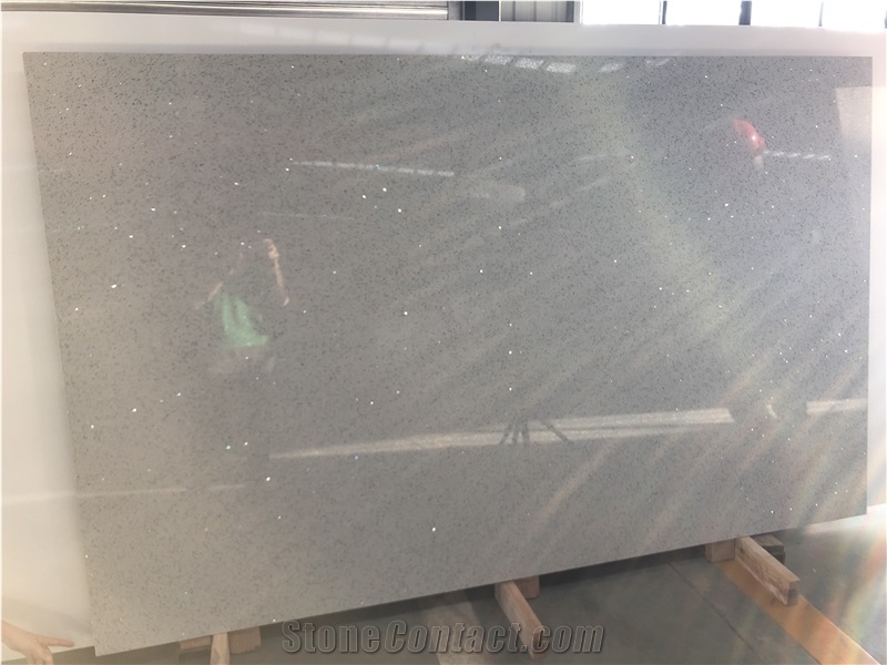 White Quartz Slabs With Big Grains Slabs For Countertops