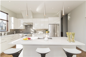 White Quartz Slabs With Big Grains Slabs For Countertops