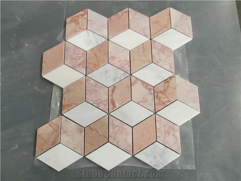 3D Design Polished Marble Flooring Waterjet Pattern
