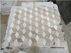 3D Design Polished Marble Flooring Waterjet Pattern