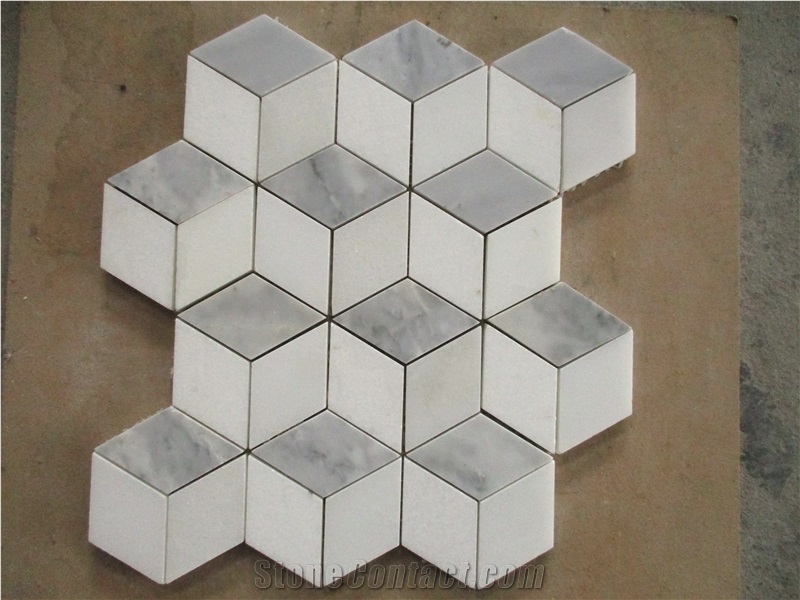 3D Design Polished Marble Flooring Waterjet Pattern