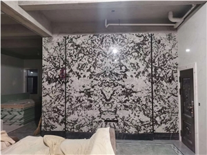 Background Natural Brazil Silver Fox Aran White Granite Slab