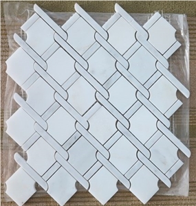 Basket Weave Mosaic Deign Marble Tile For Kitchen Backsplash