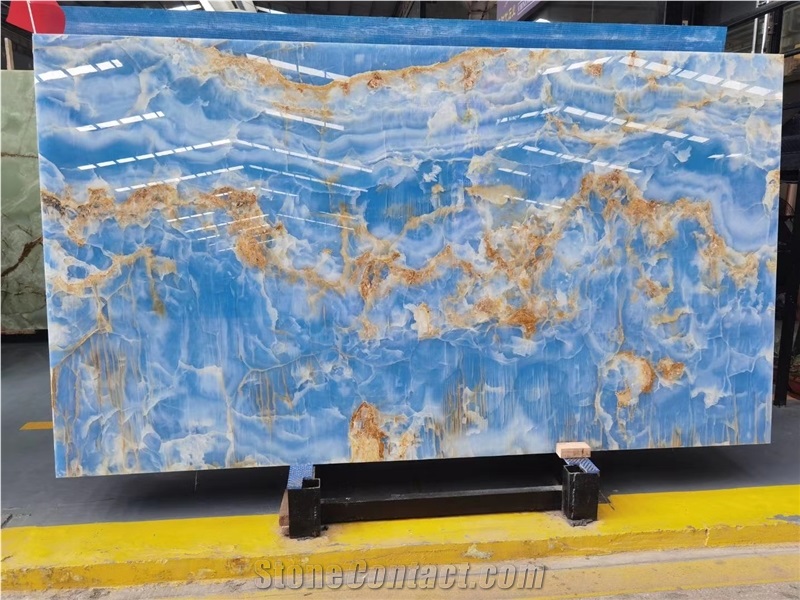Blue Onyx Luxury Decoration Jade Stone Countertop Bartop