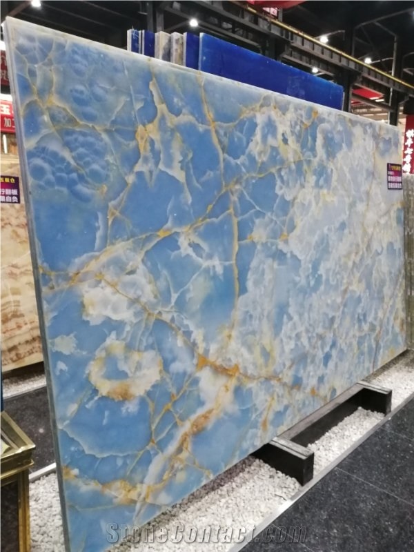Blue Onyx Luxury Decoration Jade Stone Countertop Bartop