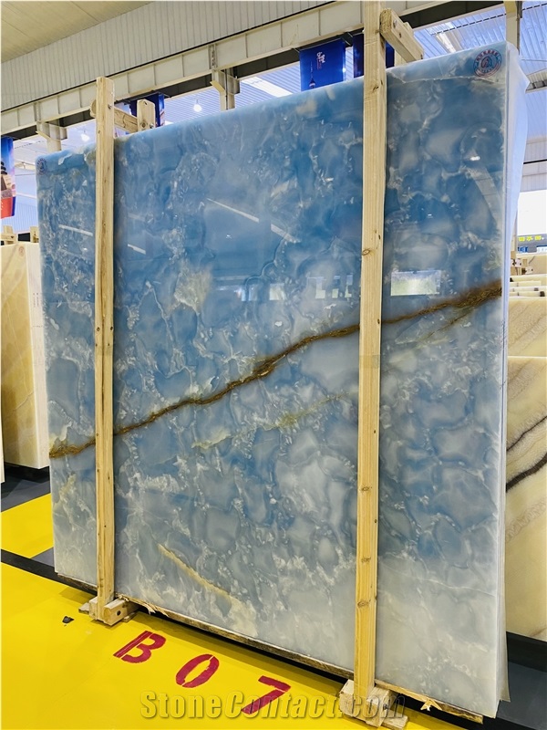 Blue Onyx Luxury Decoration Jade Stone Countertop Bartop