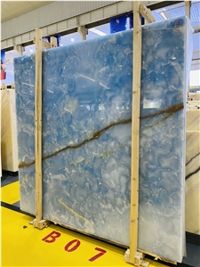 Blue Onyx Luxury Decoration Jade Stone Countertop Bartop