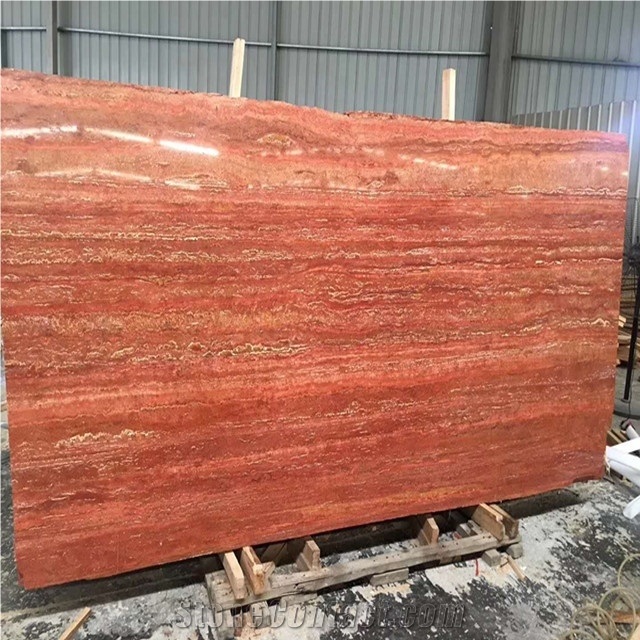 Cut To Size Red Travertine Wall & Floor Tile For Projects