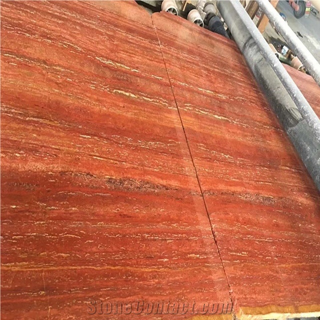 Cut To Size Red Travertine Wall & Floor Tile For Projects