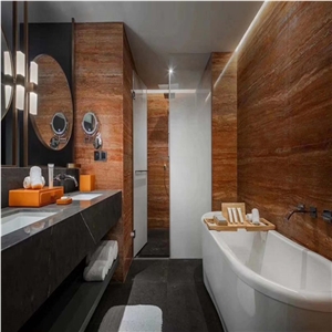 Cut To Size Red Travertine Wall & Floor Tile For Projects