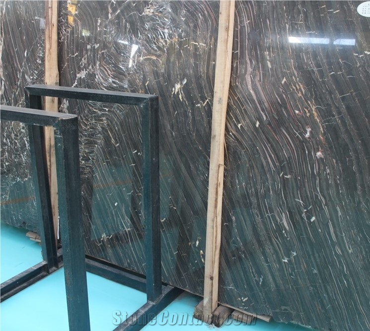 European Network Brown Marble,Red Vein Black Marble Slabs