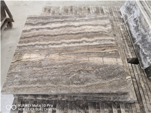 Filled Wavy Kashan Silver Travertine Stone Tiles & Slabs Filled Wavy Kashan Silver Travertine Stone Tiles & Slabs