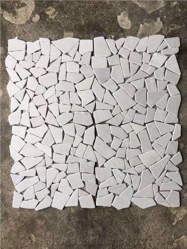 Irregular Tumbled Natural Stone Mosaic Pattern Design Tiles