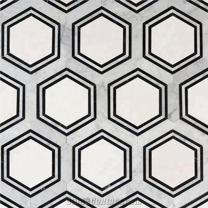 Latest Mix Colour Marble Mosaic Tiles Wall Mosaic