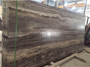 Leathered Face Iran Wavy Zebra Silver Grey Travertine Slabs