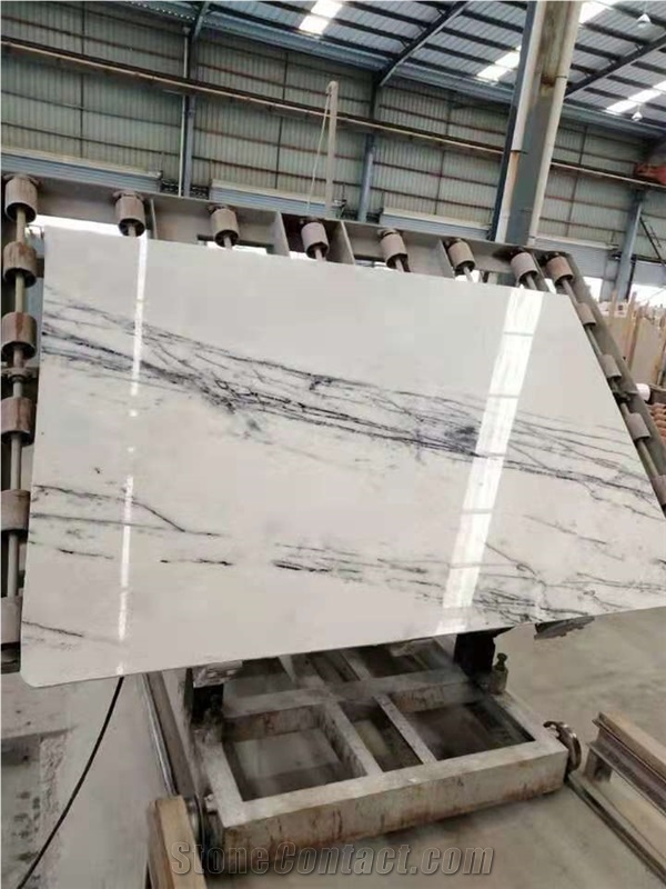 Polished Milas White Lilac Marble Open Book TV Background