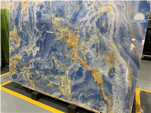 Polished Natural Transparent Blue Onyx Wall Panels Polished Natural Transparent Blue Onyx Wall Panels